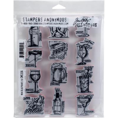 Stampers Anonymous Tim Holtz Cling Stamps - Mini Blueprints